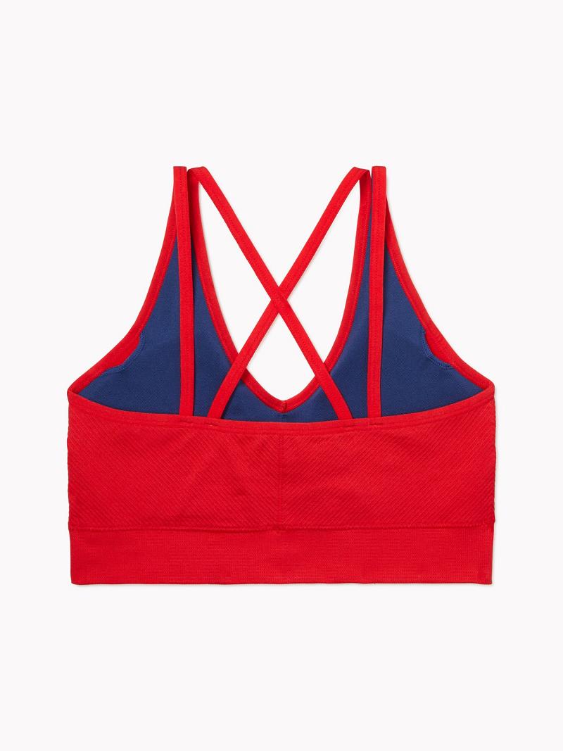 Női Tommy Hilfiger Essential Low-Impact Sports Melltartók Piros | HU 517HAP